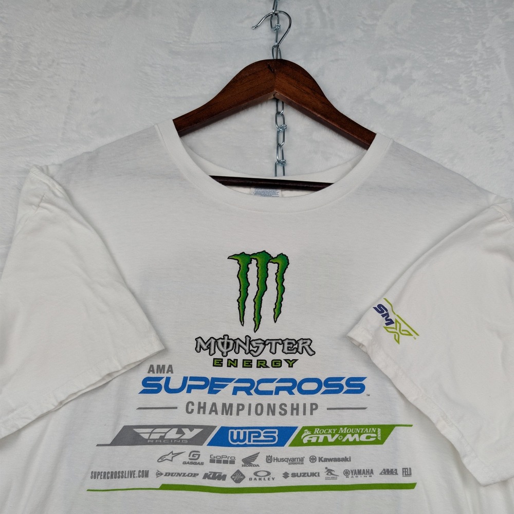 Delta Monster Energy T-Shirt Men's 2XL White AMA Supercross Championship 2023